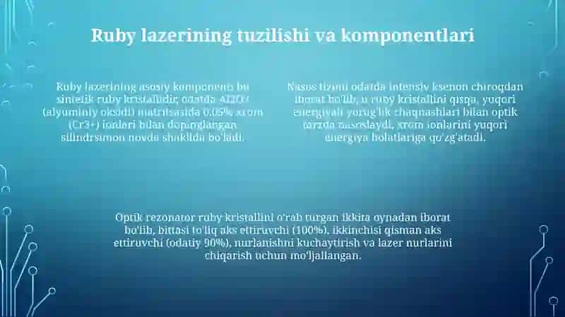 Qattiq jismli lazerlari Rubinlazeri 4