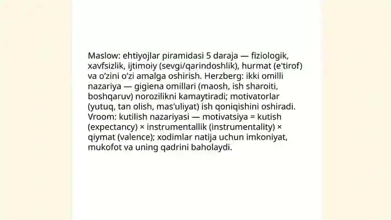 Faoliyat va motivatsiya 4