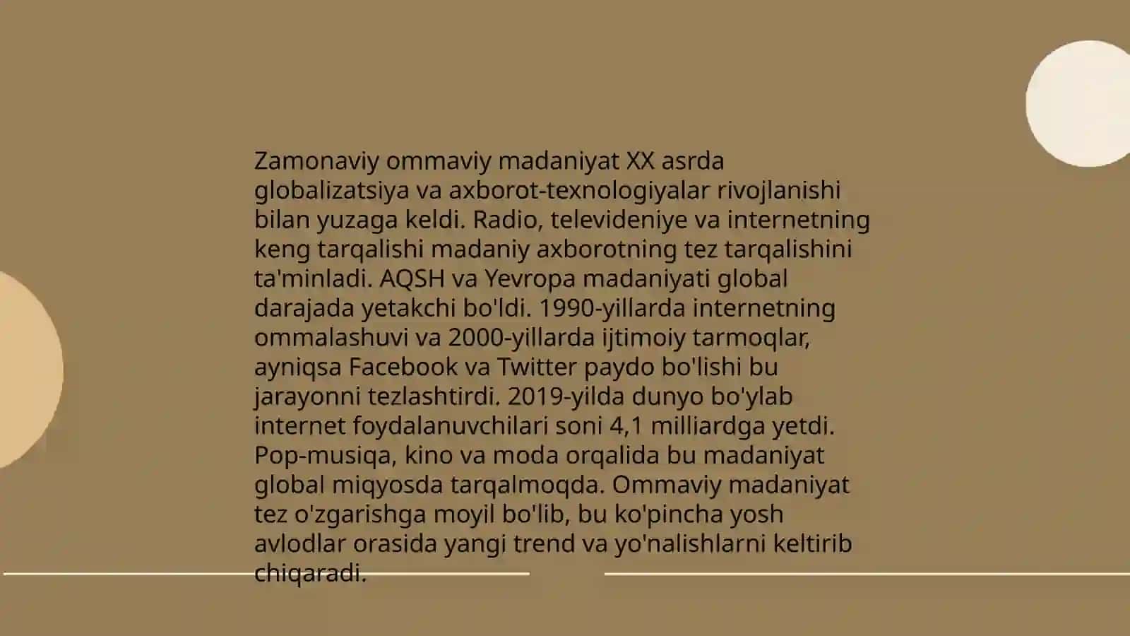 Ommaviy madaniyatning shakllanish tarixi va uning turlari 4
