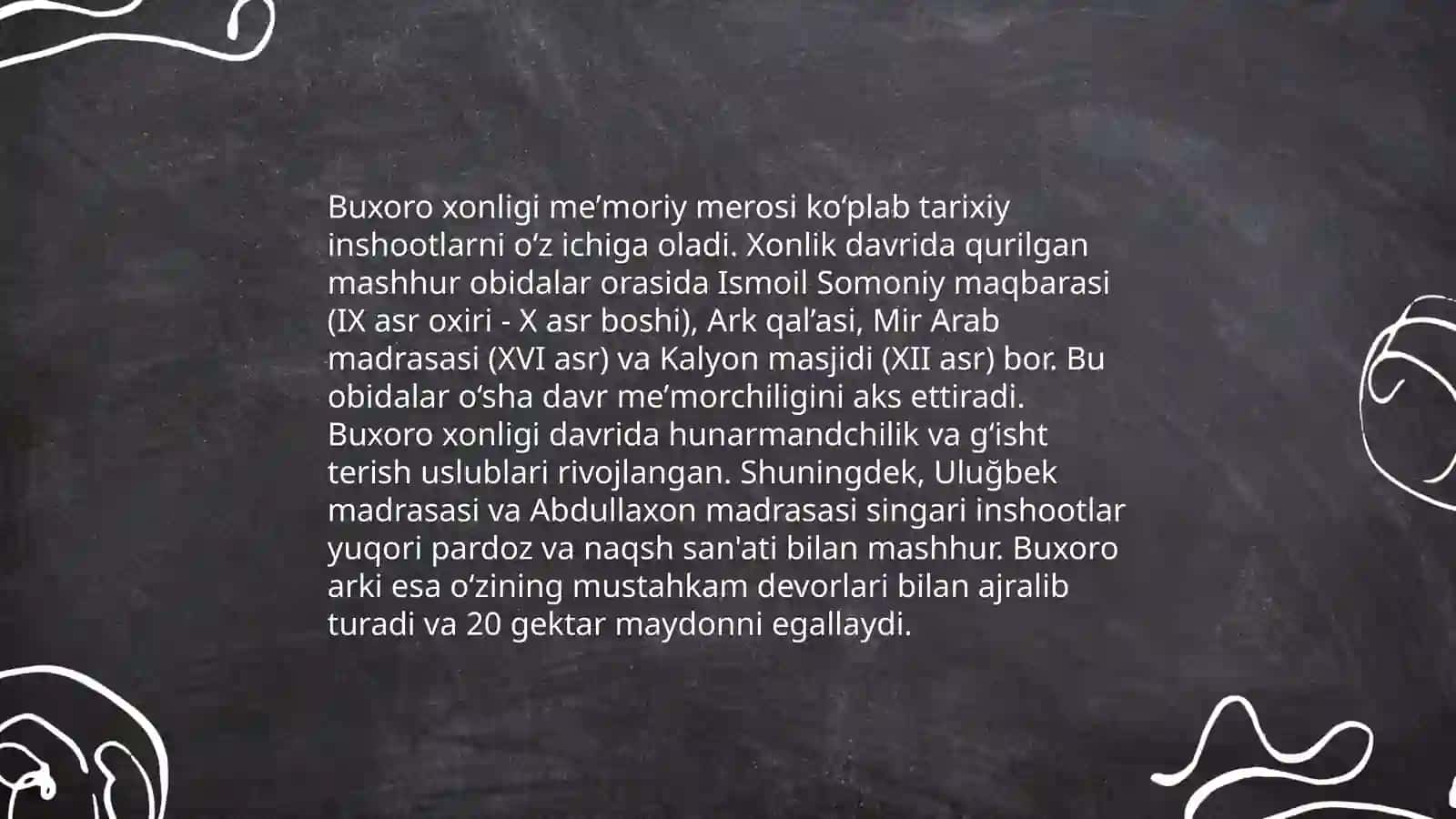 Xonliklar davrida Oʻzbekiston sanʼati 4