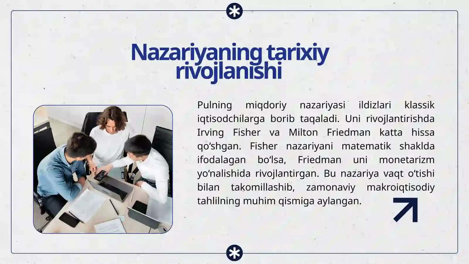 PULNING MIQDORIY NAZARIYASI VA UZOQ MUDDATLI NARXLAR DARAJASI 4
