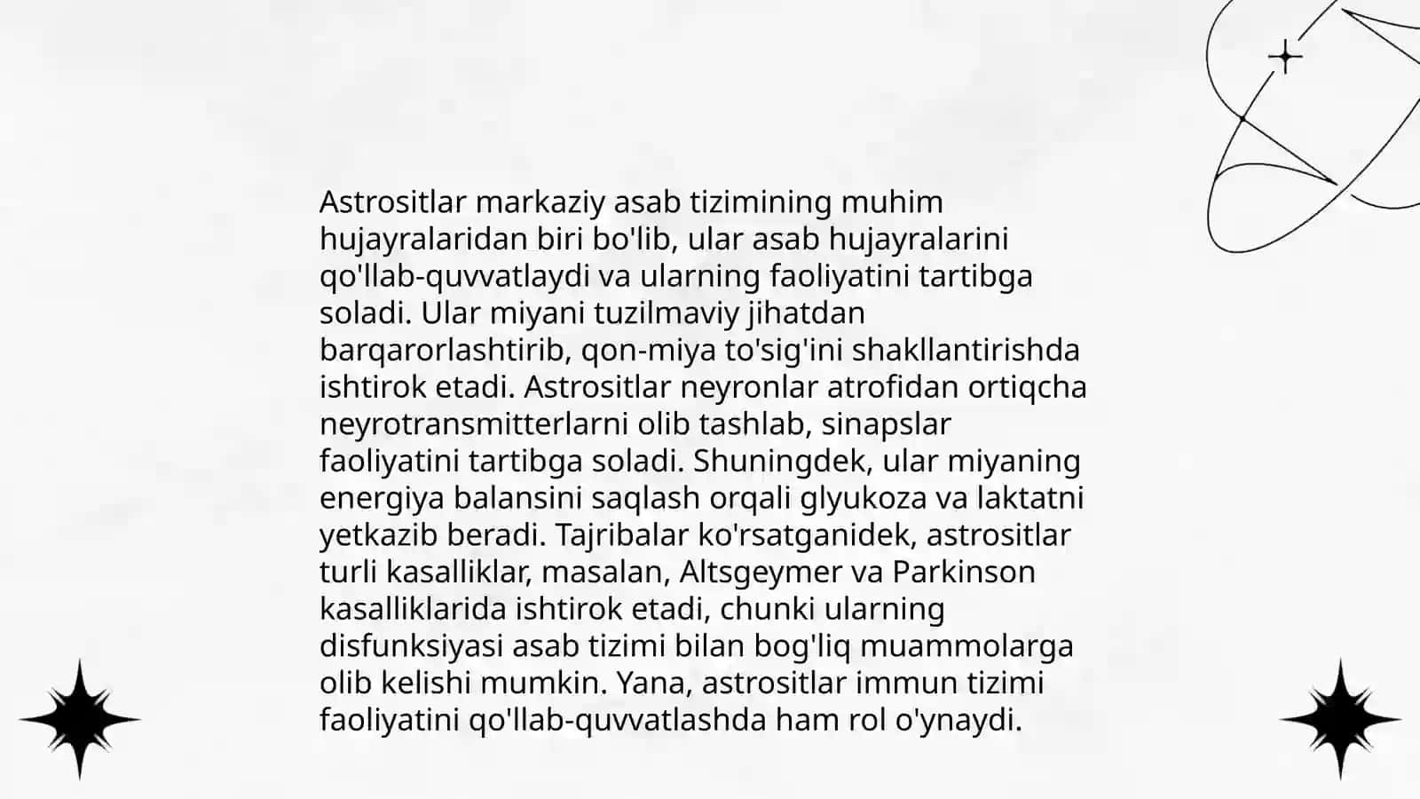Neyrogliya hujayraning turlari va uning oqibatlari 4