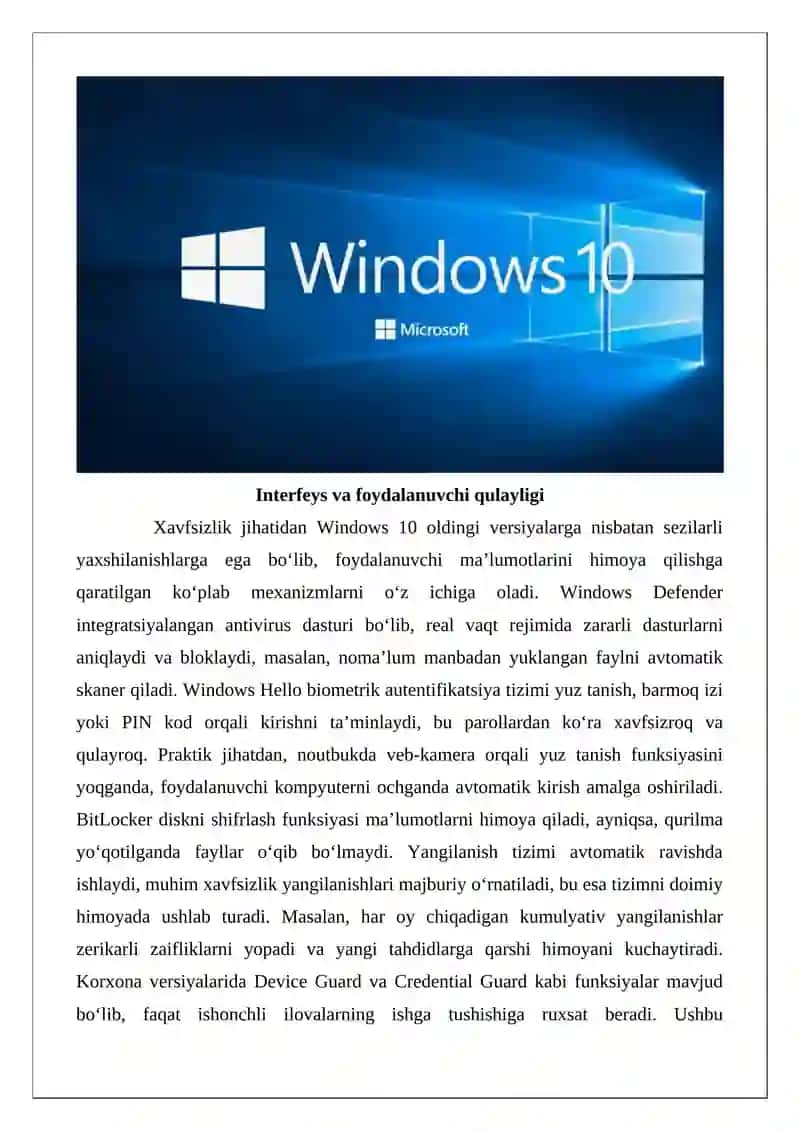 Windows 10 va Windows 11 operatsion tizimlarining farqlarini tahlil qilish 4