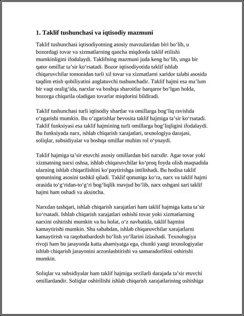 TAKLIF TUSHUNCHASI.TAKLIFNING HAJMIGA TA'SIR ETUVCHI OMILLAR 4