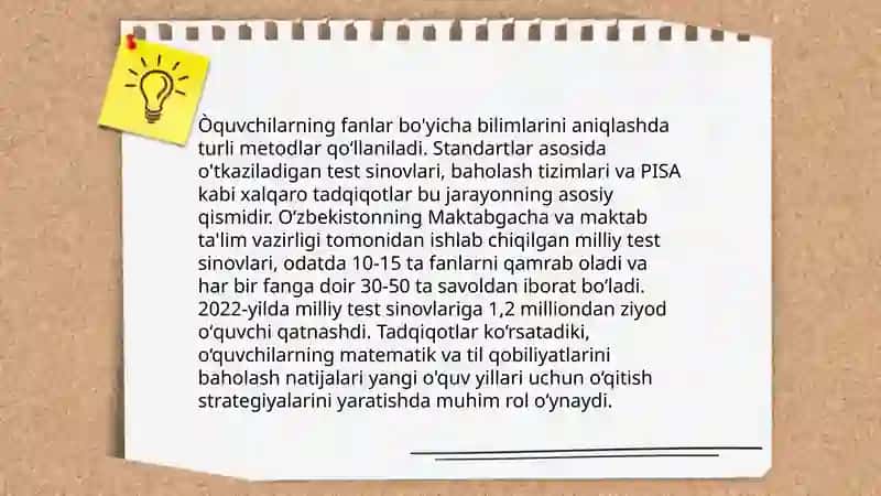 Òquvchilar bilimlarini baholash 4