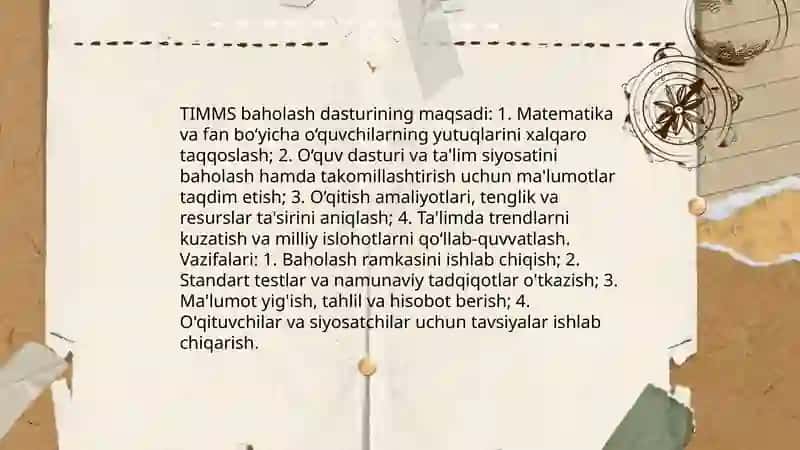 Timms baholash dasturi 4