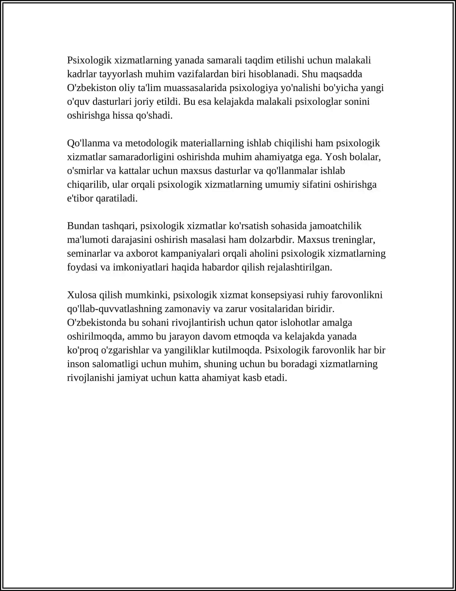 PSIXOLOGIK XIZMAT HAQIDA NIZOM 4