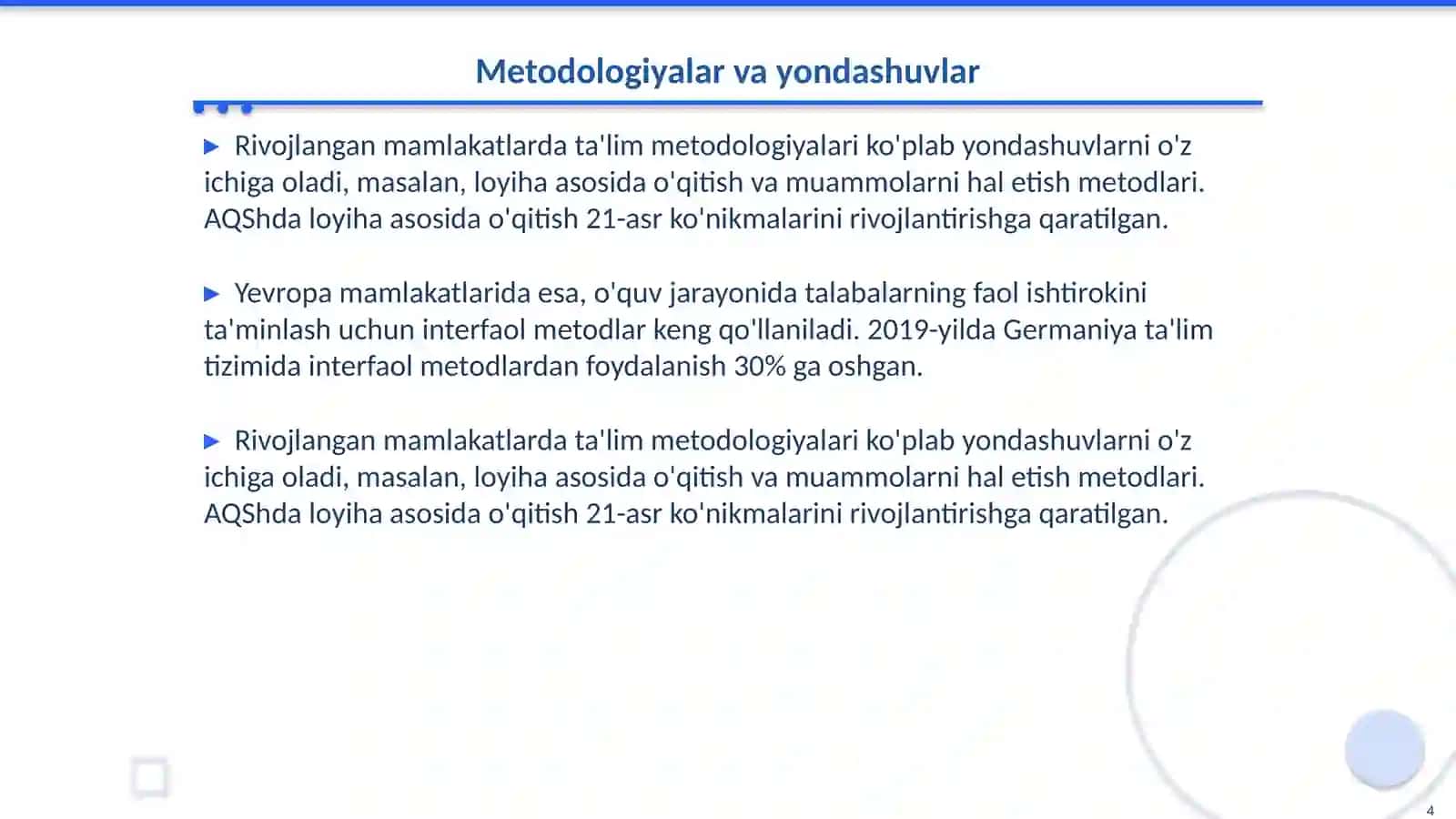 Rivojlangan mamlakatlaridagi ta'lim tizimi 4