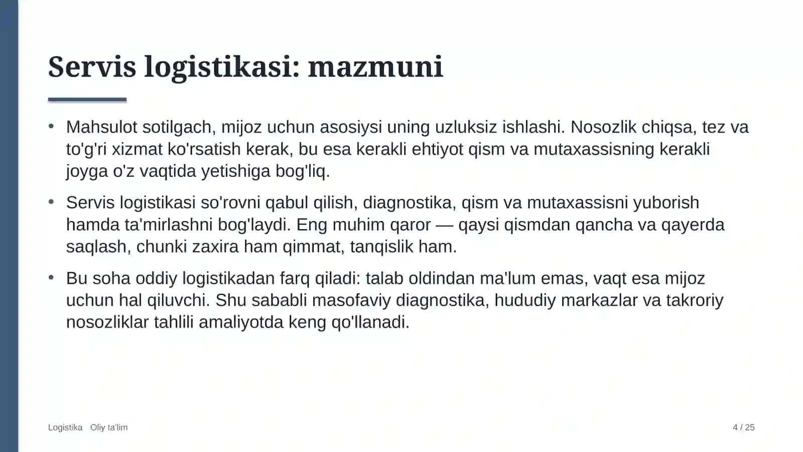 Bolalar tovarlari do'konlarida servis logistikasi 4