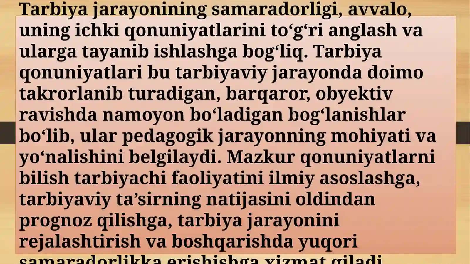 Tarbiya qonuniyatlari va tamoyillari 4