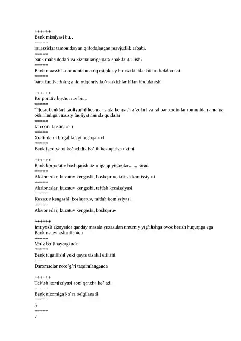 Bank ishi test yakuniy 4