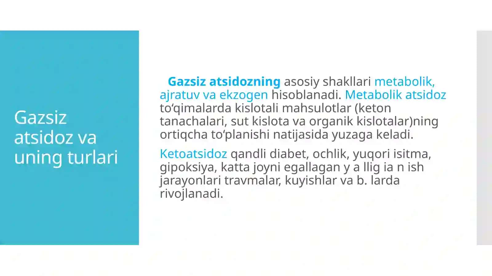 Kislota ishqor muvozanati patofiziologiyasi 4