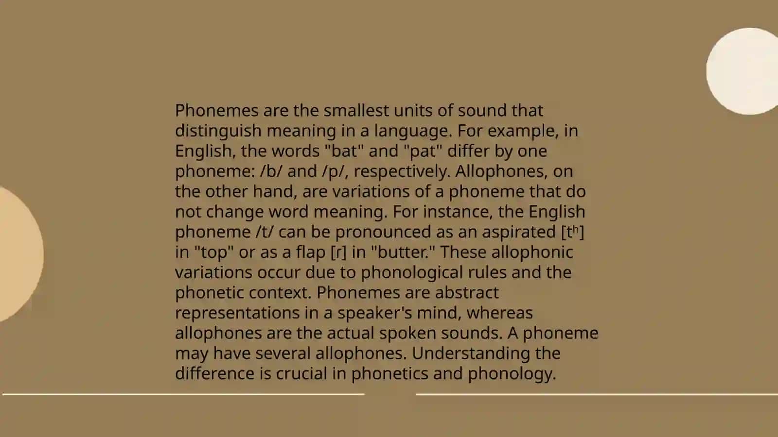 General characteristics of phoneme 4