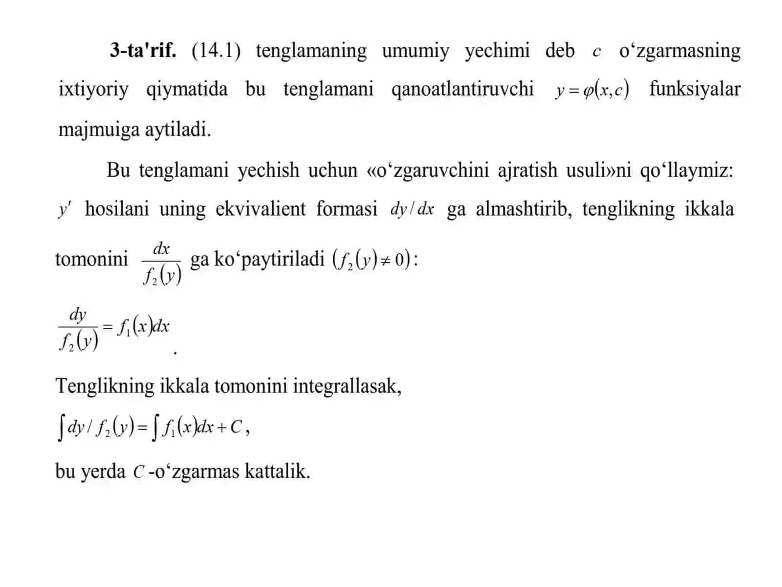 14-Maruza. Birinchi tartibli differensial tenglamalar 4