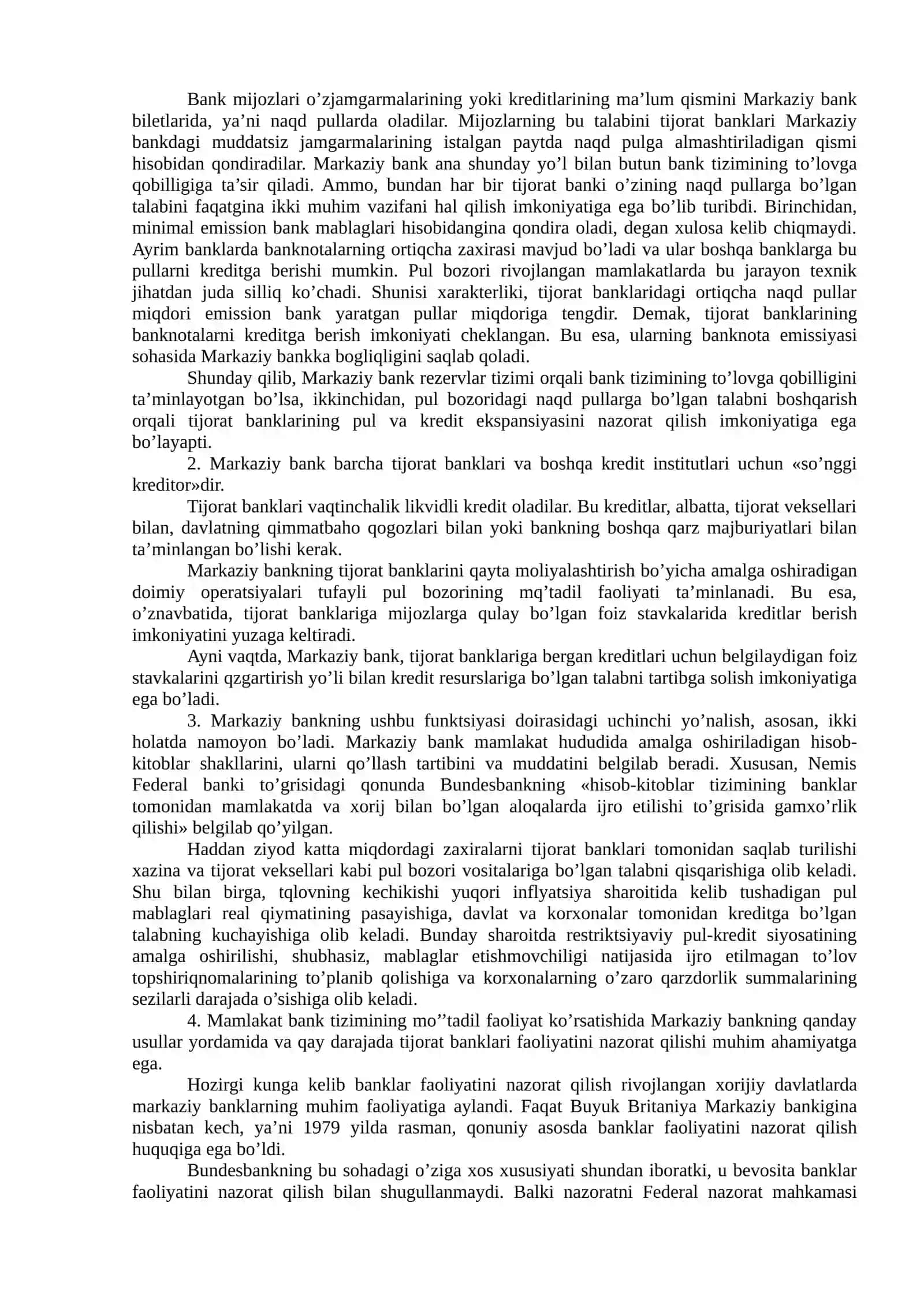 MARKAZIY BANK VA UNING FUNKTSIYALARI 4