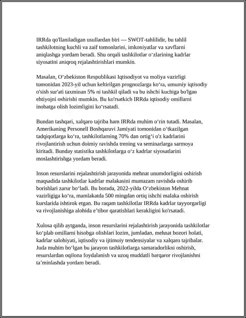 INSON RESURSLARINI BOSHQARISH 4