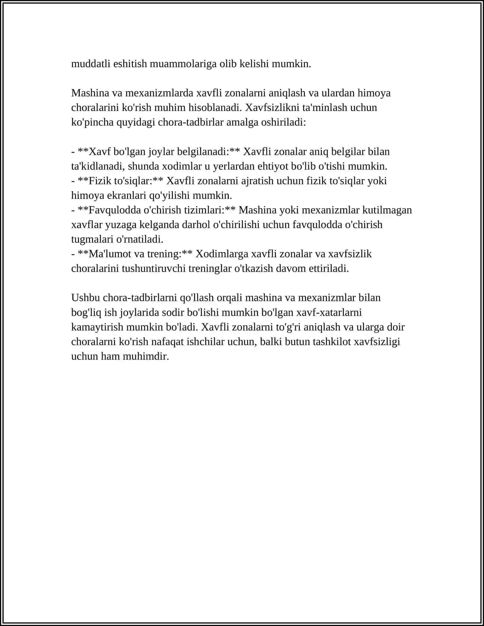 MASHINA VA MEXANIZMLARNING XAVFLI ZONALARI 4