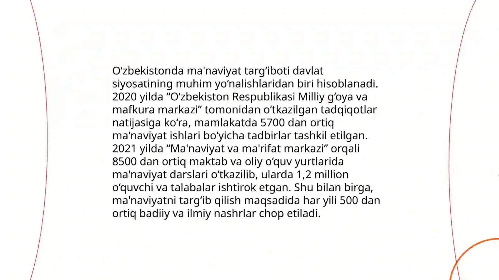 Mustaqillik yillarida o'zbekistondagi ma'naviy va madaniy taraqqiyot 4
