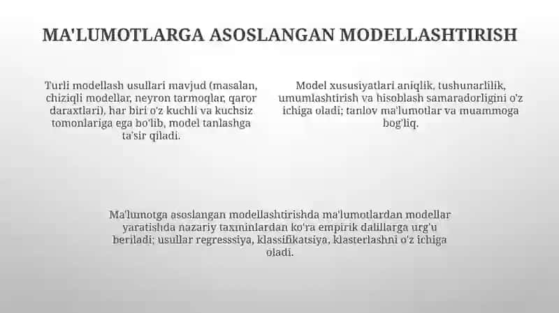Modellashtirish metodlari va uning xususiyatlari 4