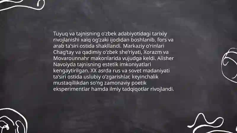 Tuyuq va tajnis 4