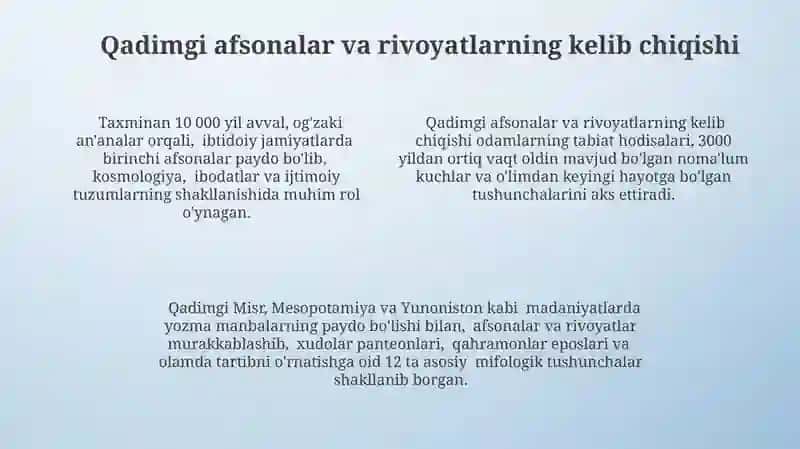 Qadimgi mif va afsonalar 4