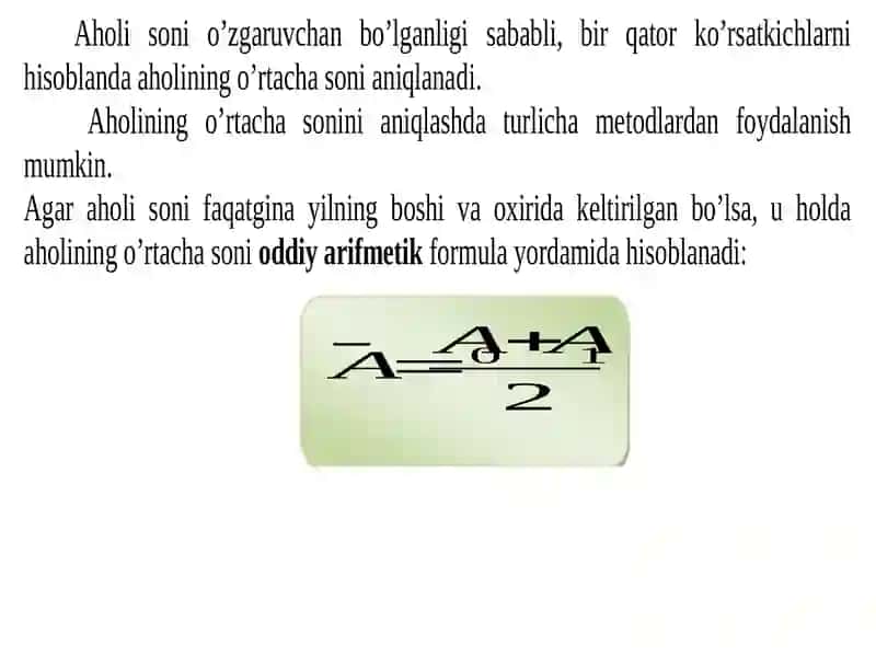 Aholi statistikasi 4