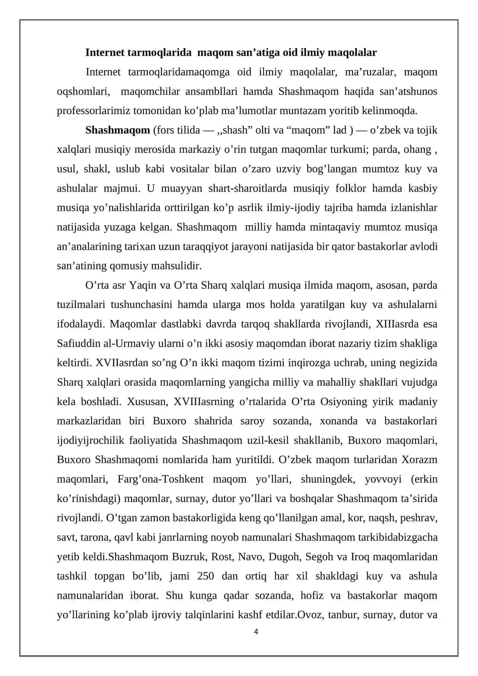 INTERNET TARMOQLARIDA SHASHMAQOMGA OID MA’LUMOTLARNING SHARHI 4