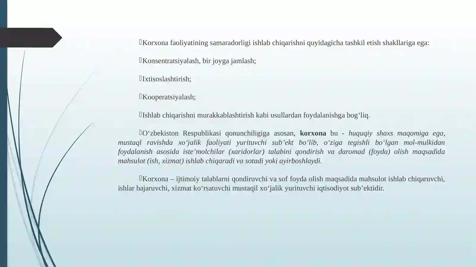 Korxonalarning tashkiliy-huquqiy shakllari 4