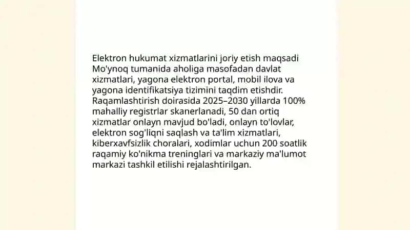Raxamli Ozbekiston 2030 Mo'ynoq tumanida 4