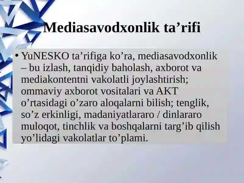 Media savodxonlikni rivojlantirishning  yo'llari 4