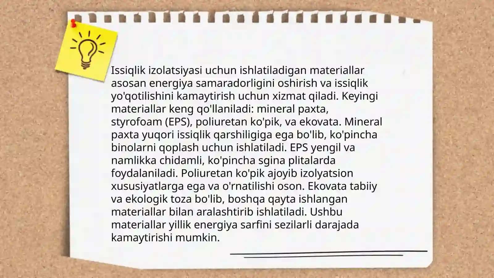 Pardozlash va issiqlik izolatsiya materiallarining xossalari 4