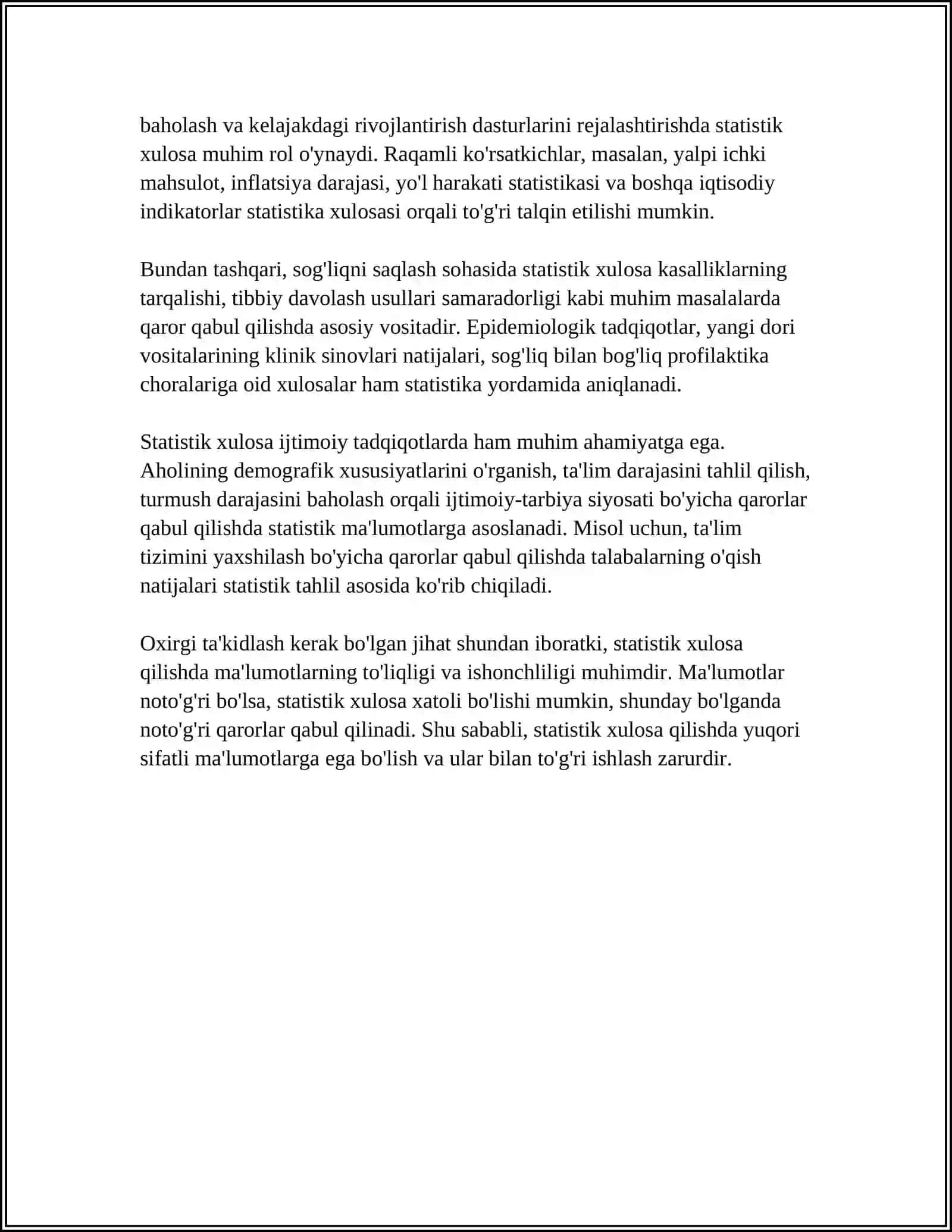 STATISKA XULOSA 4