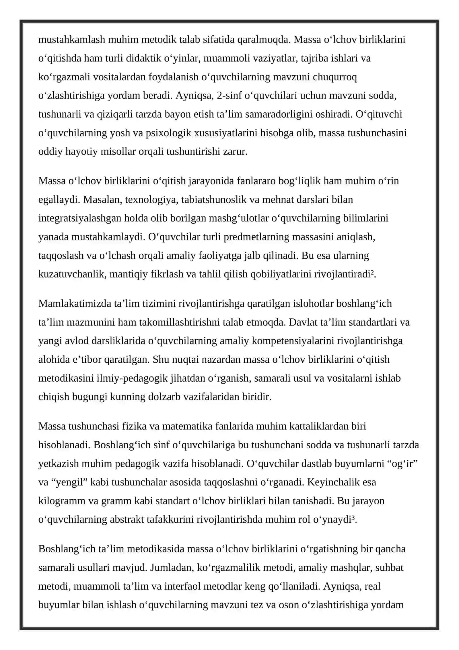 2-sinf massa o'lchov birliklarini o'rgatish metodikasi 4