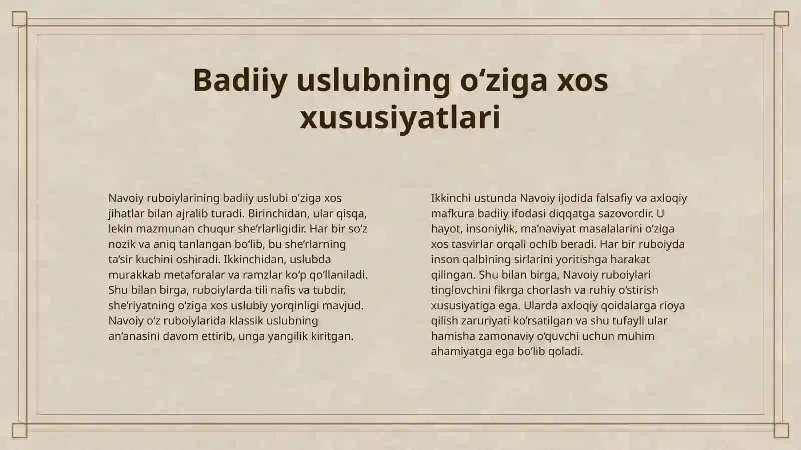 NAVOIY IJODIDA RUBOIY JANRINING BADIIY FALSAFIY XUSUSIYATLARI 4