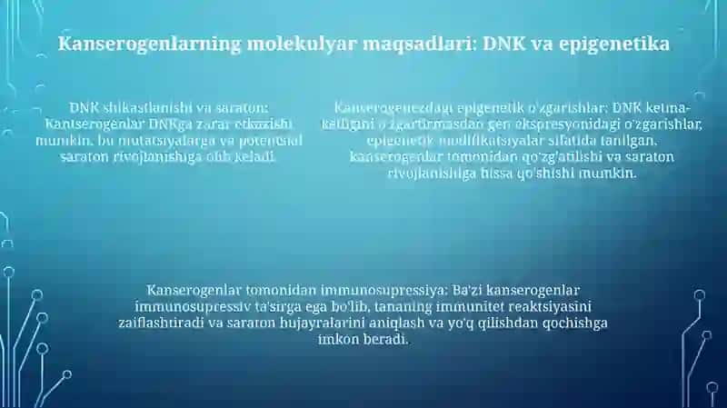 Kanserogen Agentlar Va Ularning Xujayralar Bilan O'Zaro Ta'Siri.O'Sma Immuniteti 4