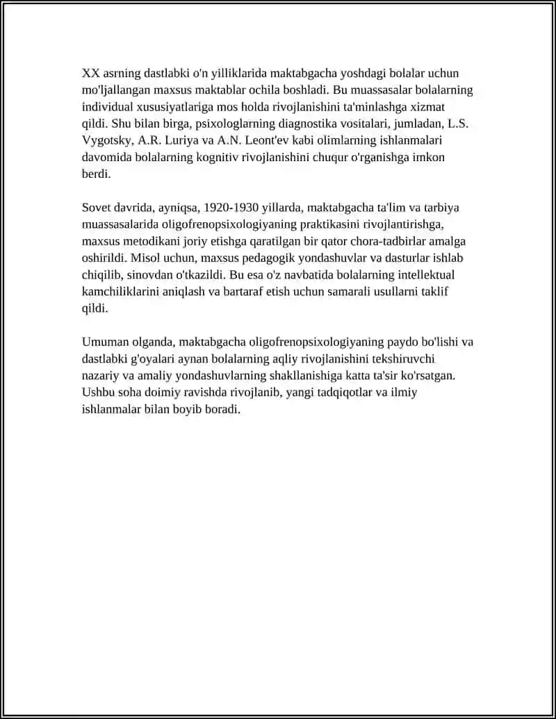 MAKTABGACHA OLIGOFRENOPSIXOLOGIYA FANINING RIVOJLANISH TARIXI 4