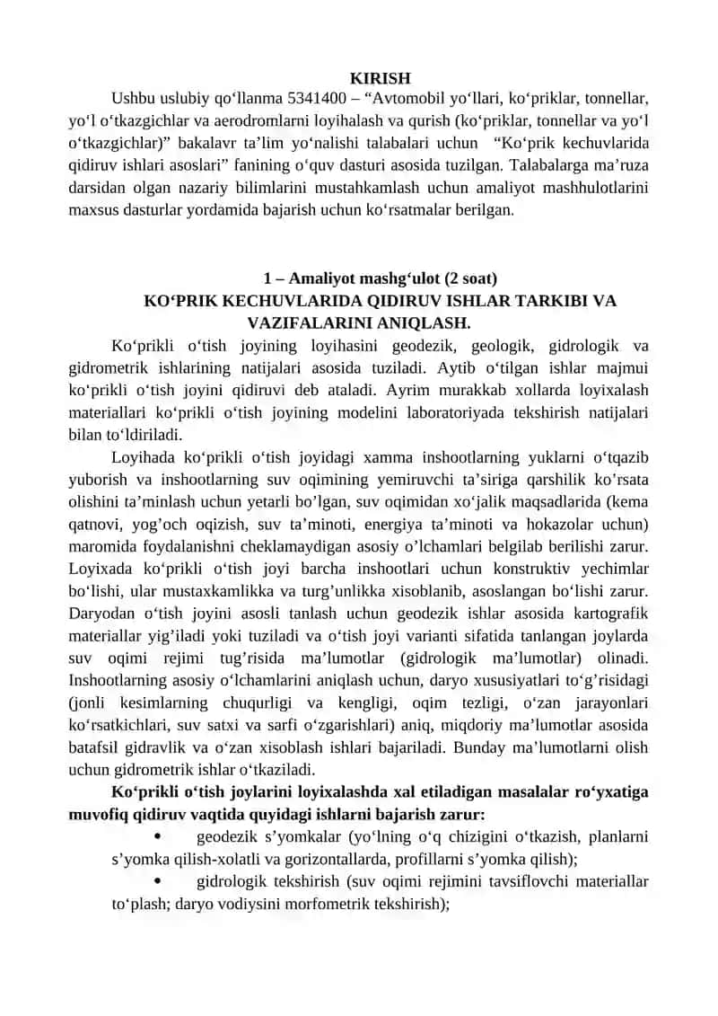 Avtomobil yo‘llarini qidiruv va loyihalash 4