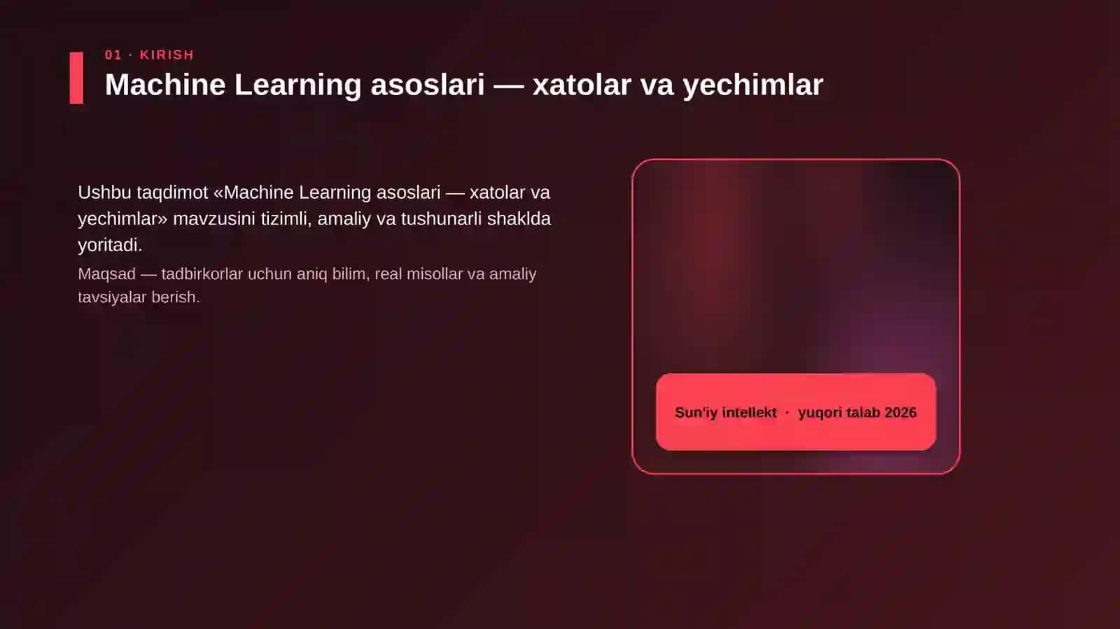Machine Learning asoslari — xatolar va yechimlar 4