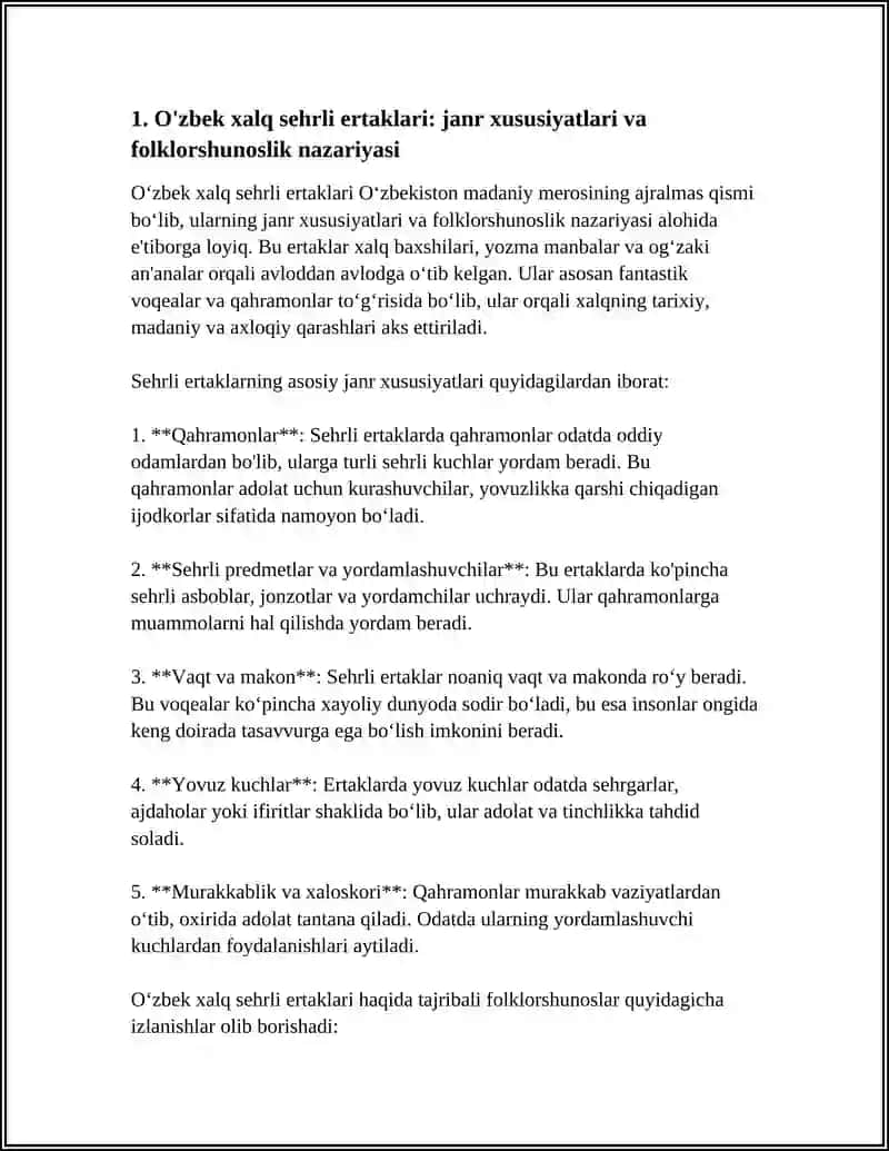 O'zbek Folkloridan Referat 4