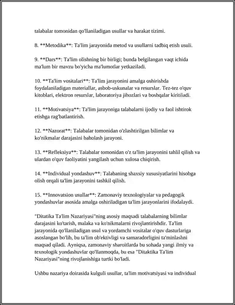 DITAKTIKA TA'LIM NAZARIYASI 4