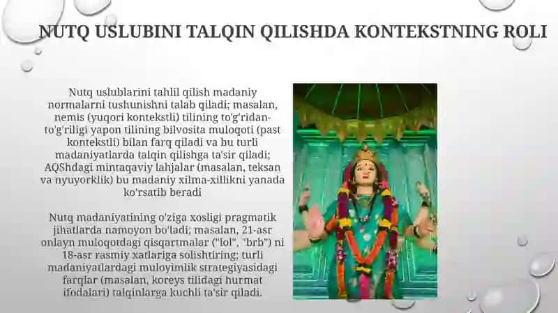 Nutq uslublari - nutq madaniyatining o‘ziga xosligi 4