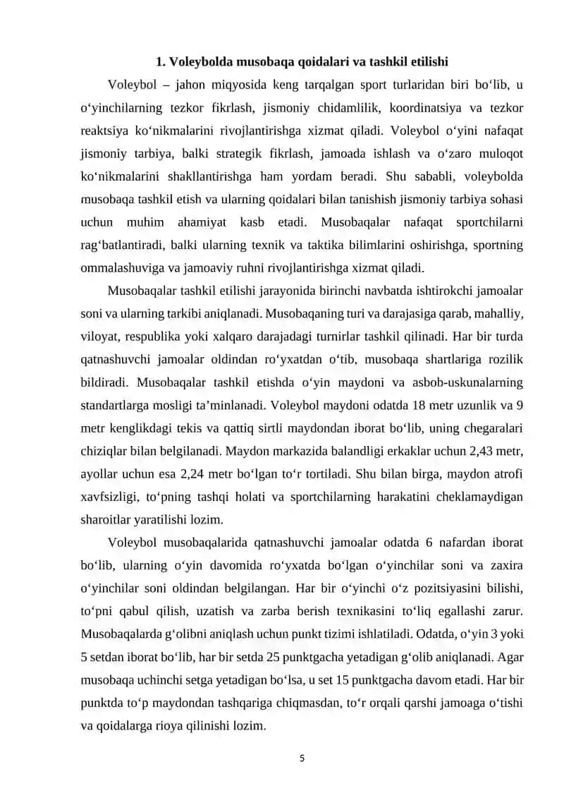 Voleybol musobaqa qoidalari va hakamlik qilish asoslari 4
