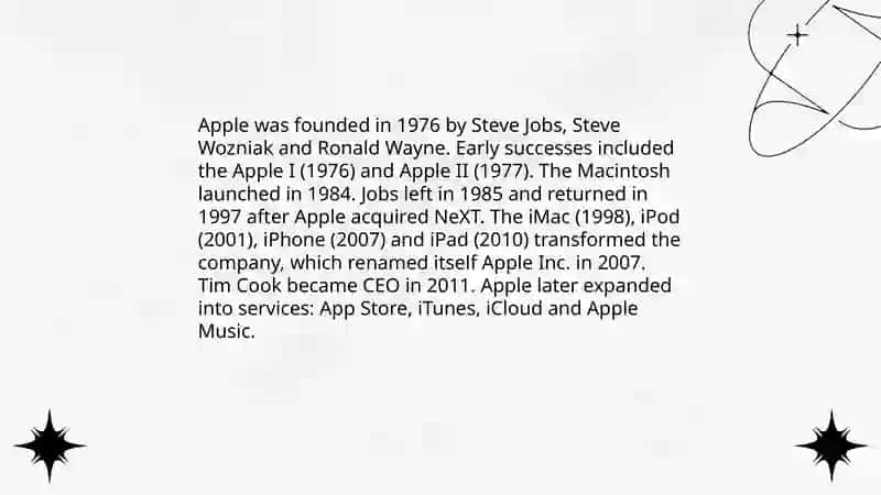 Presentation of about Apple company 4