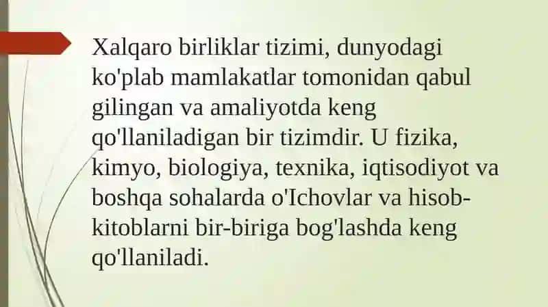 Xalqaro birliklar tizimi 4