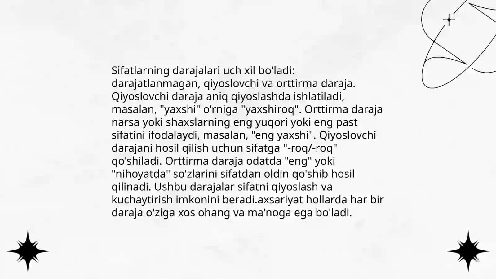 Sifatlarning asosiy turlari 4