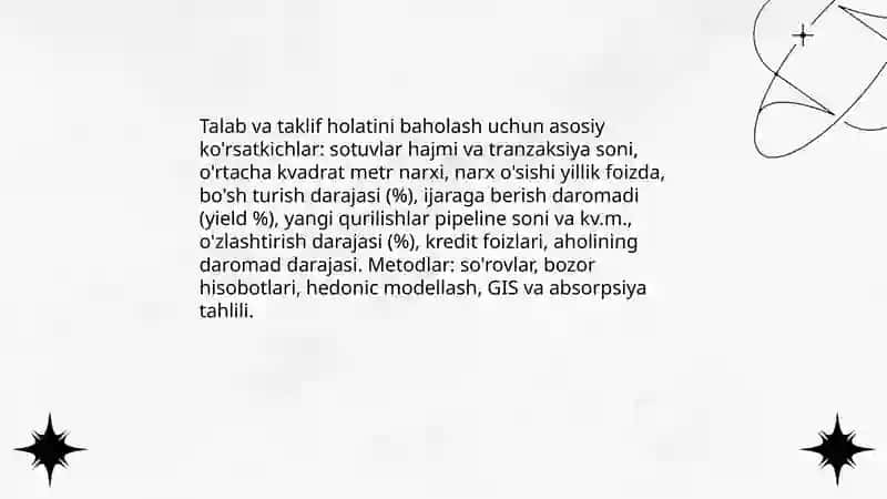 Ko'chmas mulk bozorini tahlil qilish. 4