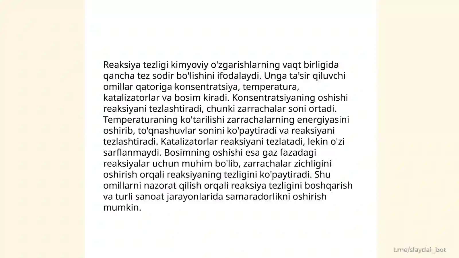 Kimyoviy reaksiyalarning umumiy tavsifi 4
