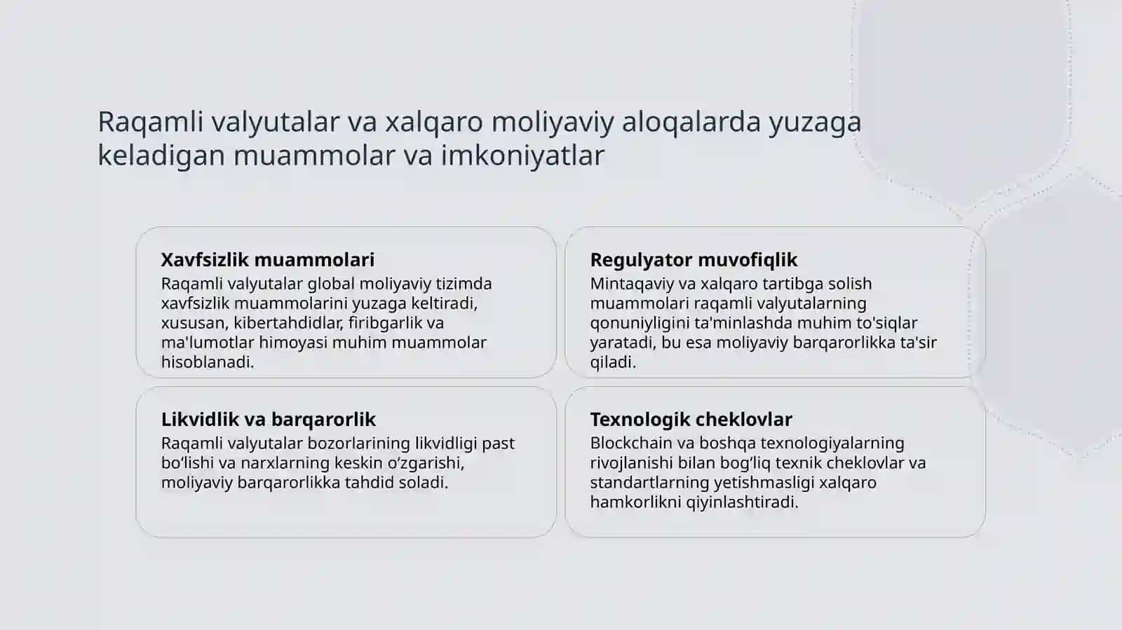Raqamli valyutalar va xalqaro moliya munosabatlariga ta'siri 4