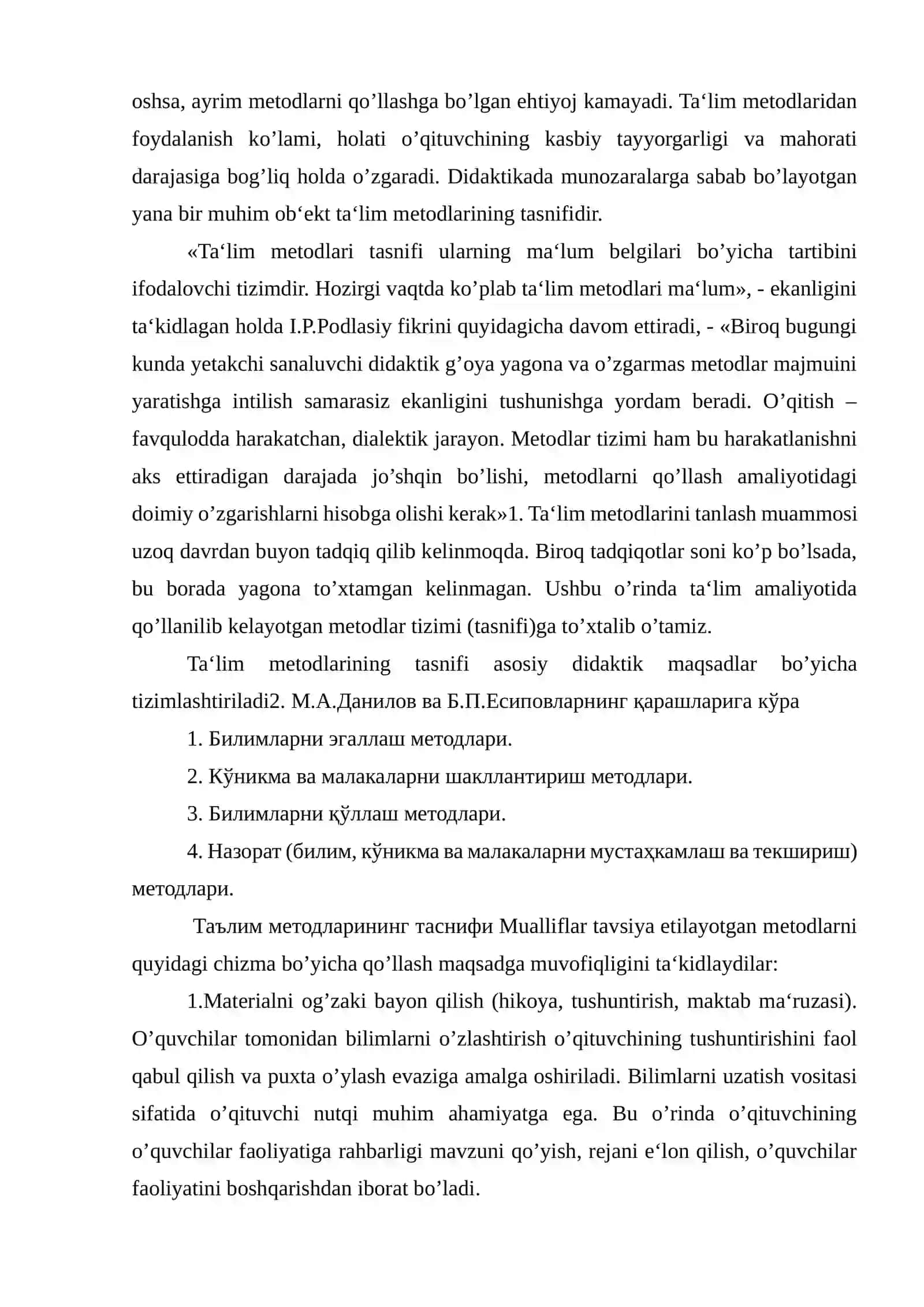 Ta‘lim berish usullari, shakllari va vositalari 4