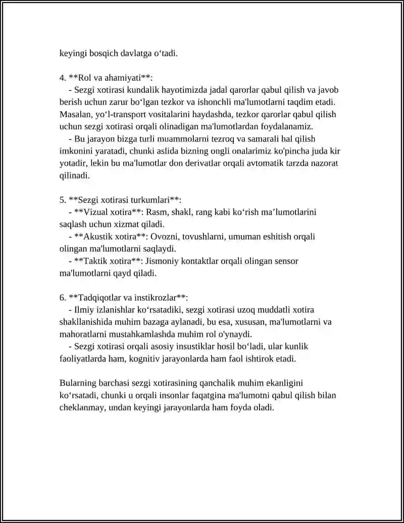 XOTIRA TURLARI VA UNING JARAYONLARI 4